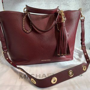 Michael Kors Brooklyn Large Leather Satchel *BRAND NEW WITH TAGS* Oxblood Bag